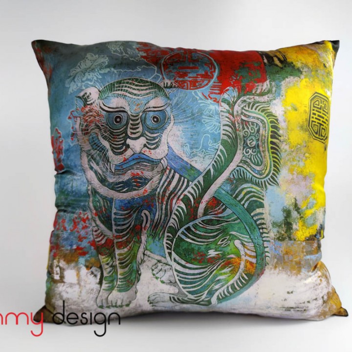 Cushion cover with SF Blue Tiger Skullface 43x43cm